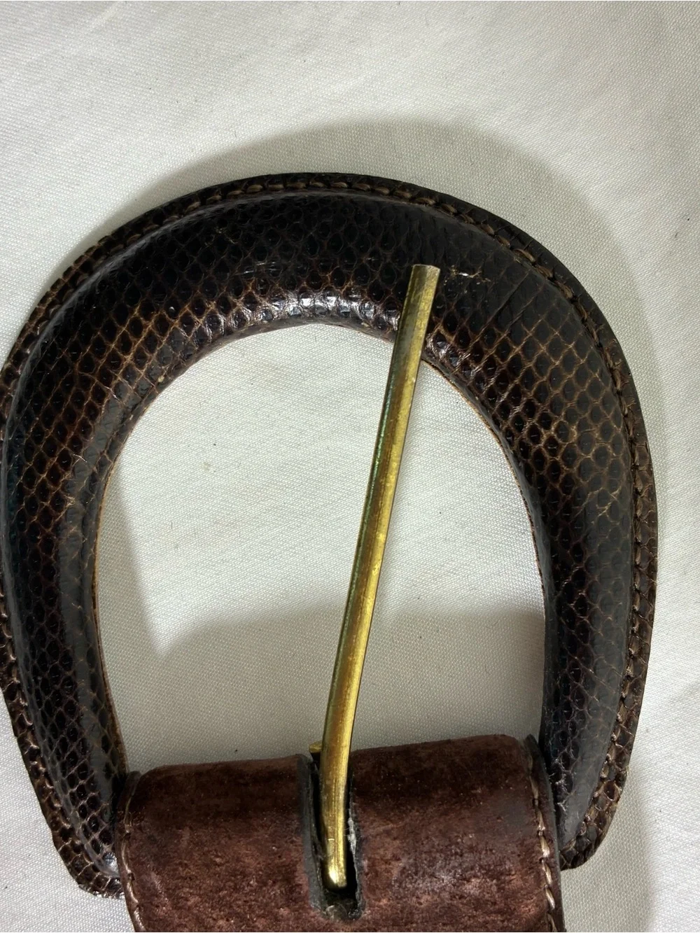 Torino Womens belt Sz M genuine suede chocolate brown made in USA